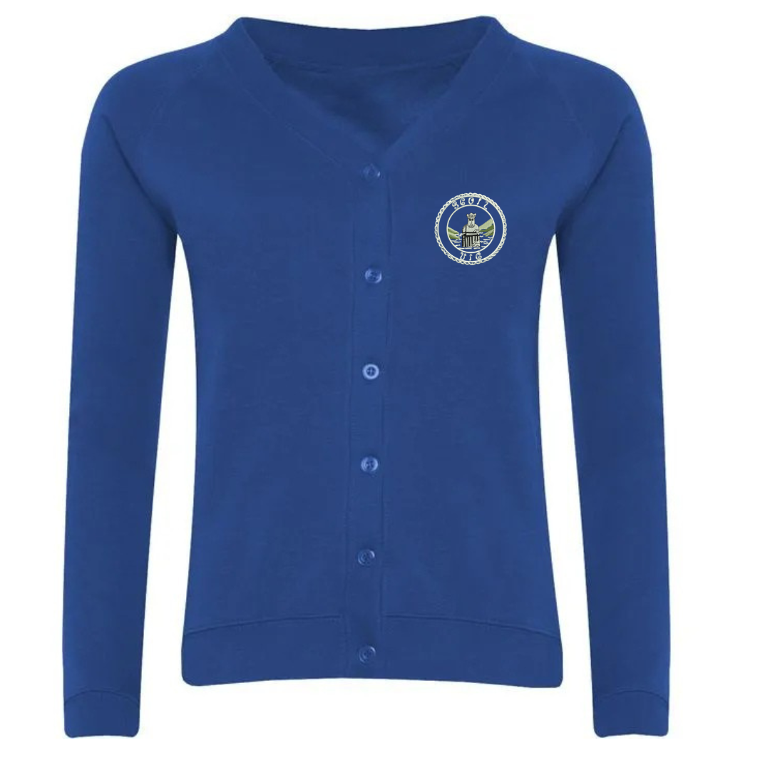 Uig Primary School Royal Sweatshirt Cardigan with logo (EMB)
