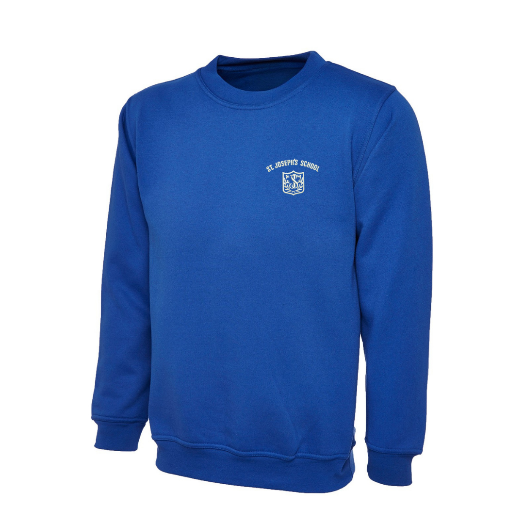 St Joseph Primary School, Sweatshirt in Royal Blue with logo (EMB)