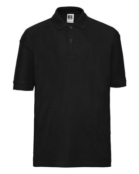 Black Russell classic polycotton school polo shirt
