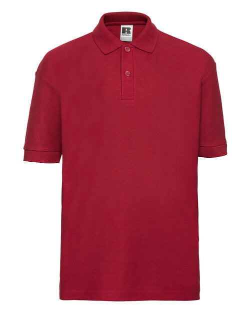 Bright Red Russell classic polycotton school polo shirt