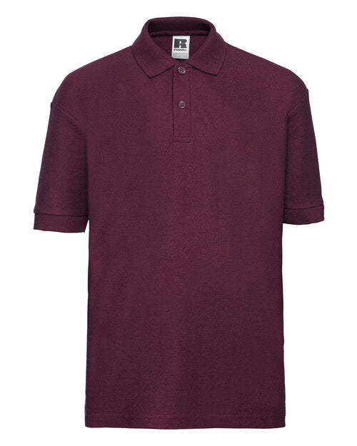 Burgundy Russell classic polycotton school polo shirt