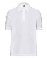 White Russell classic polycotton school polo shirt