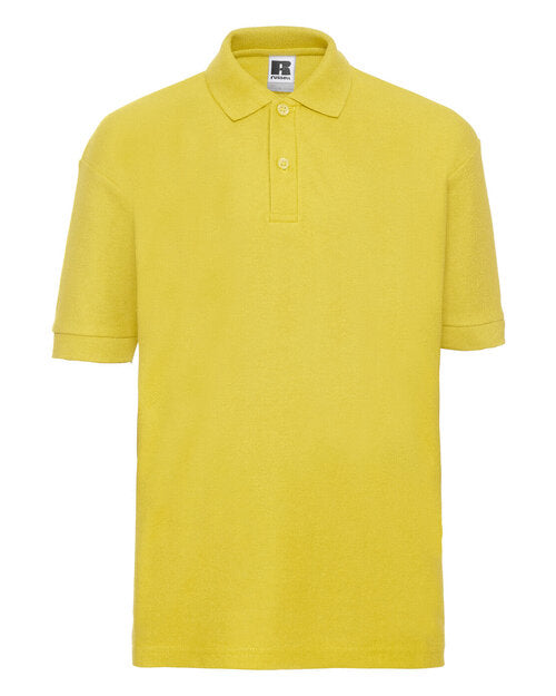 Yellow Russell classic polycotton school polo shirt