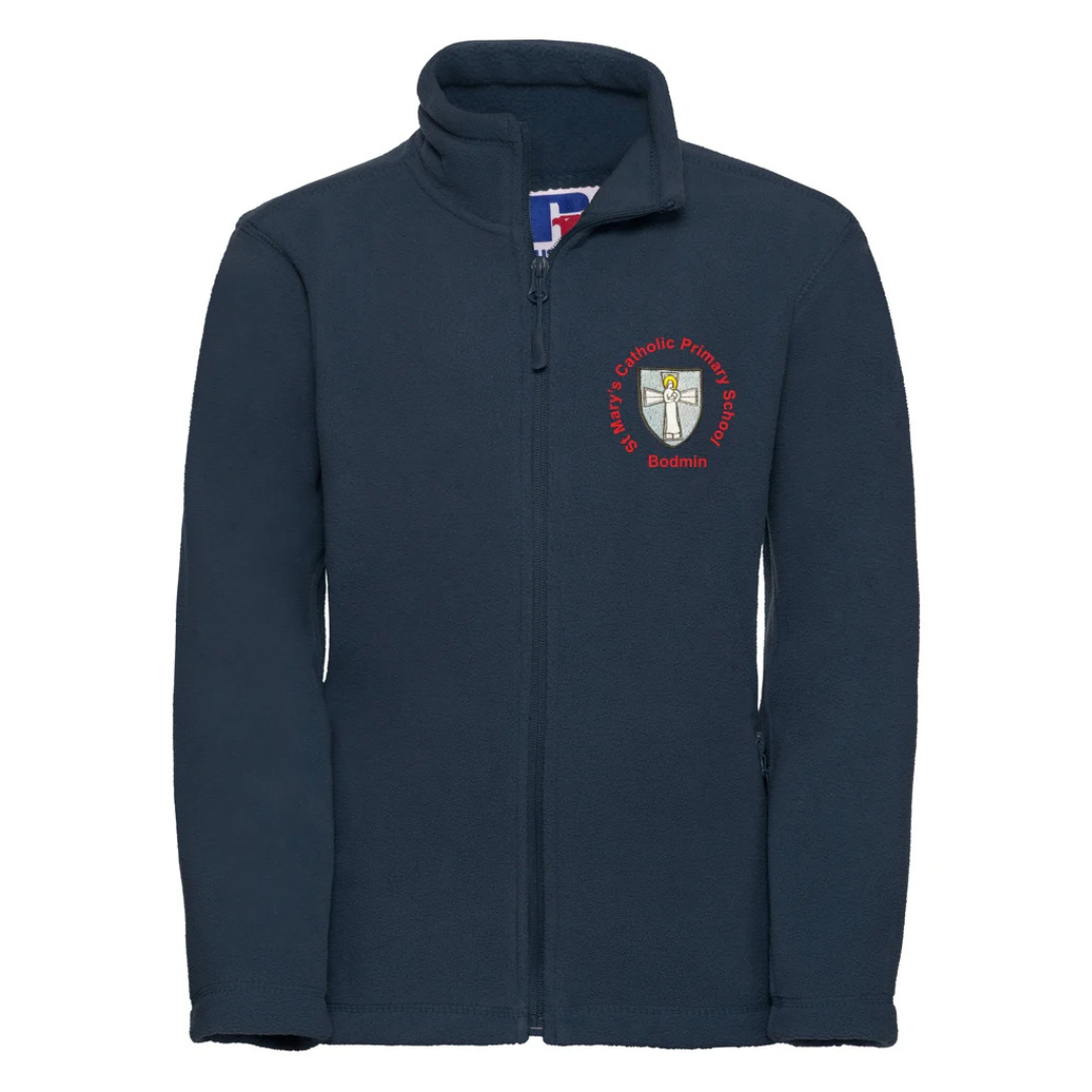 St Mary's Primary School Bodmin Navy Fleece Jacket with logo (EMB)