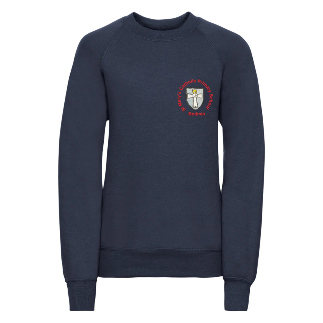 St Mary's Primary School Bodmin Navy Sweatshirt with logo (EMB)