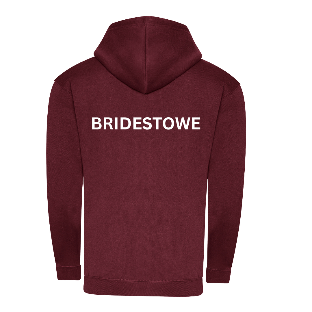 Bridestowe Primary School Maroon Hooded Sweatshirt with logo (EMB)