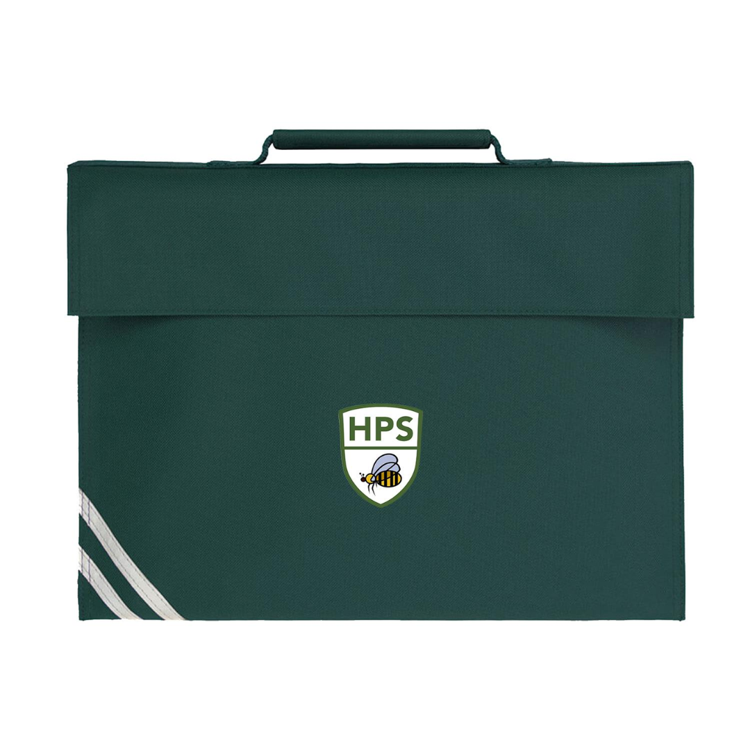 Honeybourne Primary School Book Bag in Bottle Green with logo (PRINT)