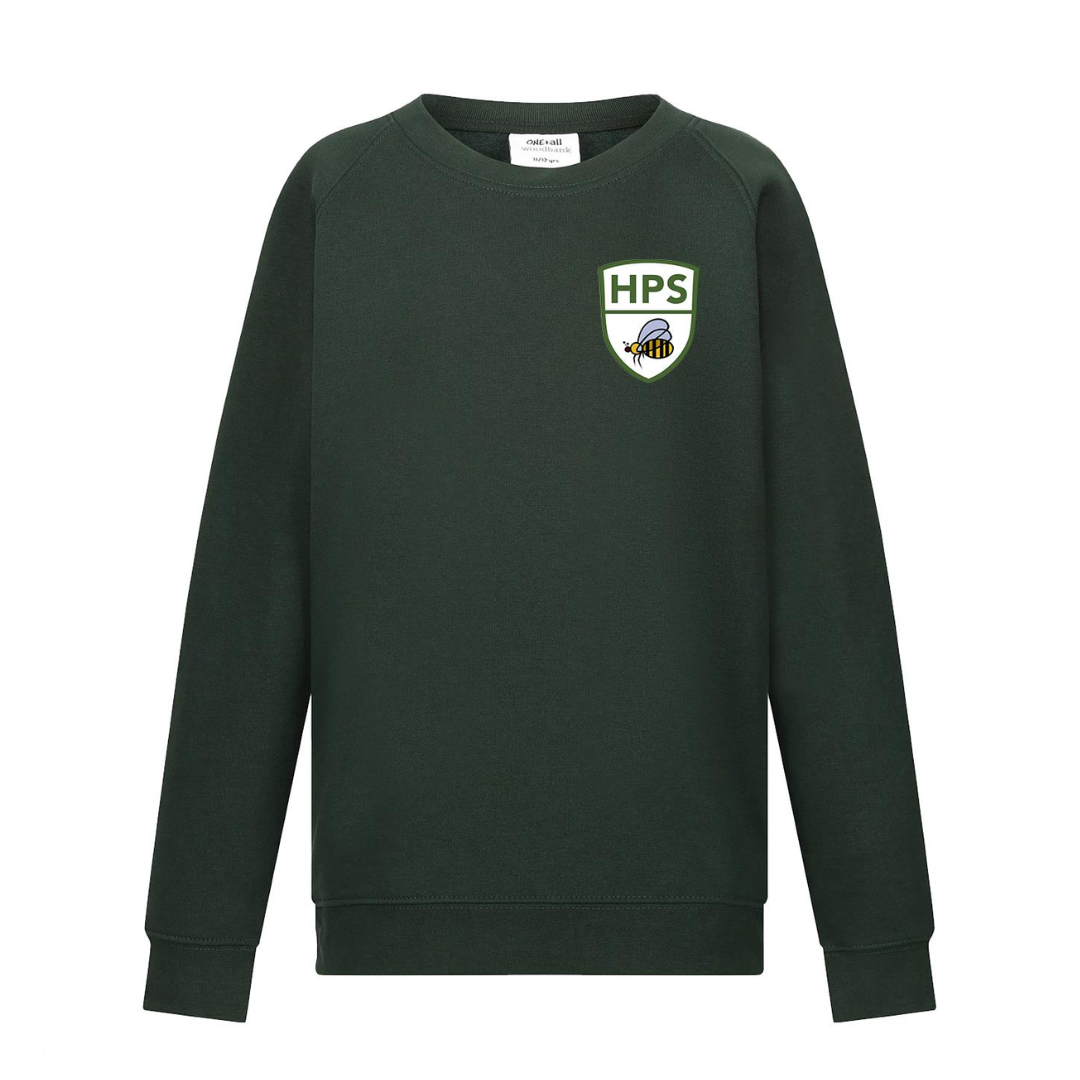 Honeybourne Primary School Sweatshirt in Bottle Green with logo (Print)