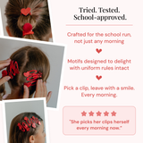 Red School Hair Clips & Bobble Hair Ties | The Essential Set