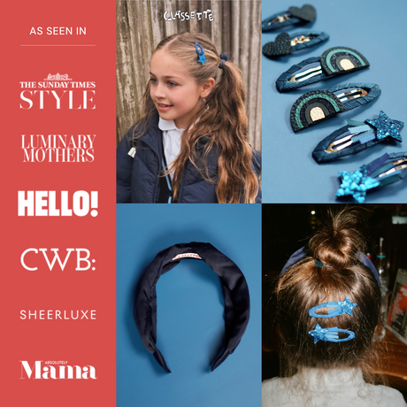 Navy Blue School Hair Clips, Bobble Hair Ties, Headband & Bag | The Gift Set