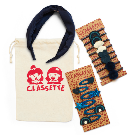 Navy Blue School Hair Clips, Bobble Hair Ties, Headband & Bag | The Gift Set