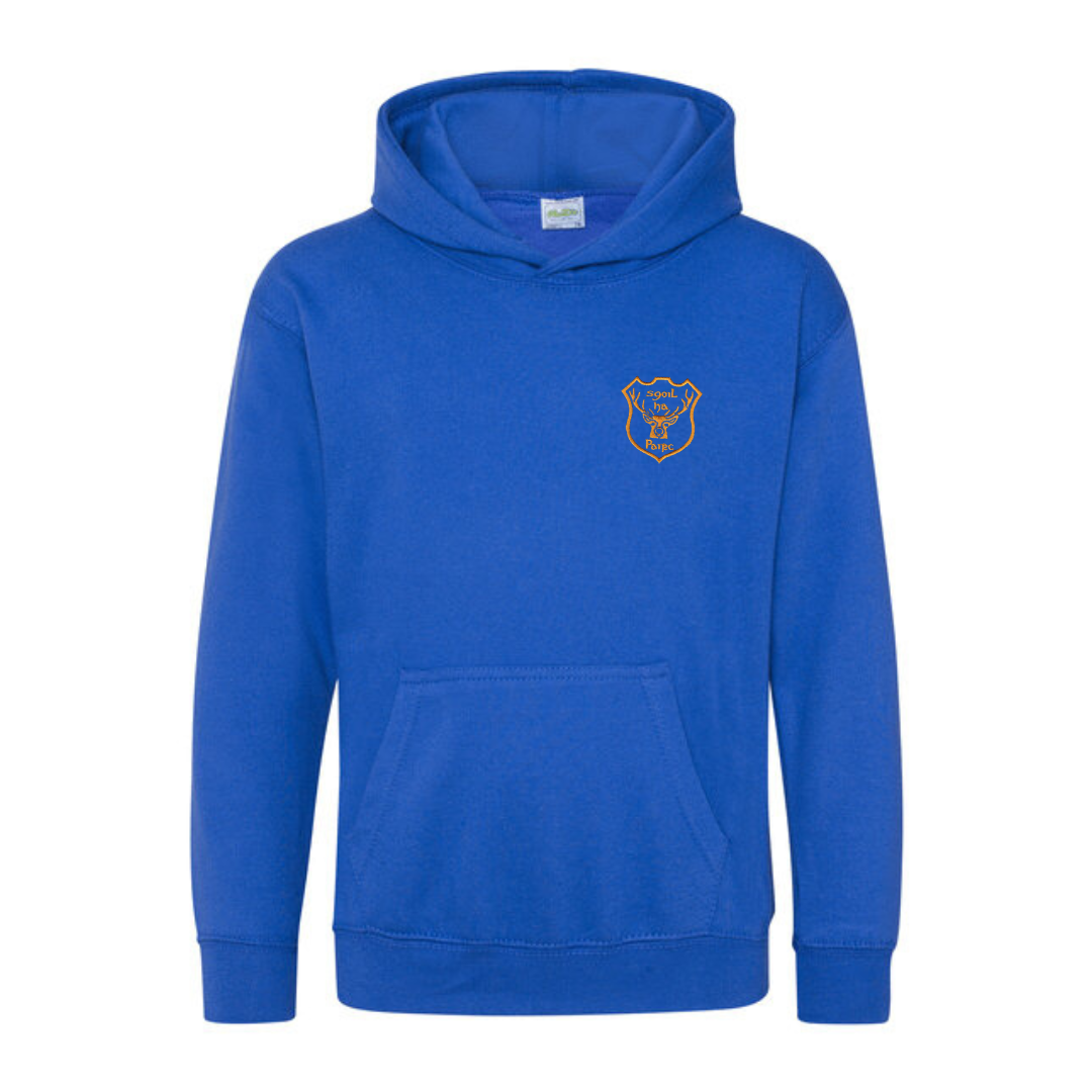 Pairc Primary School Royal Hoodie with logo (EMB)