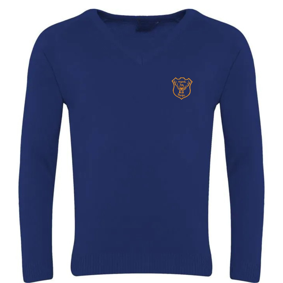 Pairc Primary School Royal Knitted Jumper with logo (EMB)