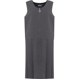 Grey Banner Lynton pleated school pinafore with zip charm