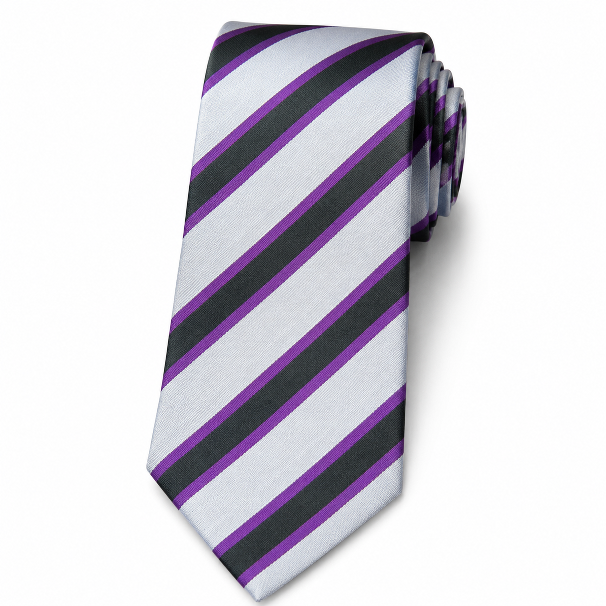 YHS Prefect Tie - Purple/ Green/ White Stripes 56"