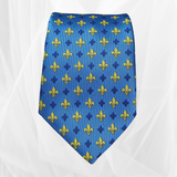 Fleur De Lys Ties Blue/ Yellow Emblem - Mens Fashion Tie 56"