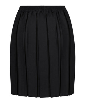 Black Winterbottom's junior girls box pleat school skirt with elasticated waist