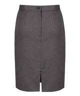 Harrow grey senior straight school skirt, back view with vent