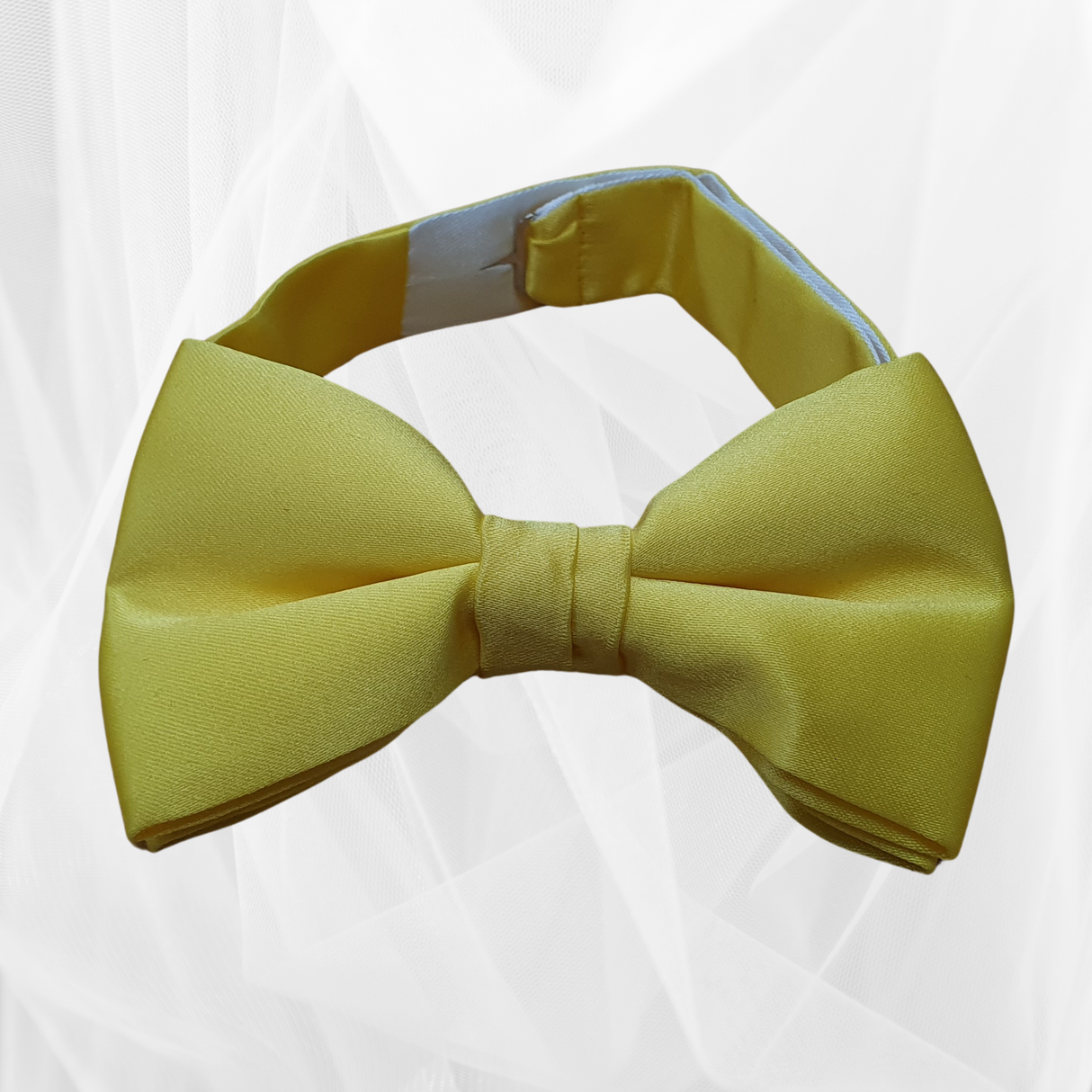 Plain Bright YELLOW BOW TIE - Pre Tied Bow Tie